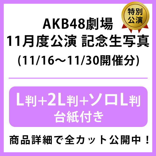 予約商品】AKB48劇場2022年11月度後半特別公演 記念生写真(L判+2L判+