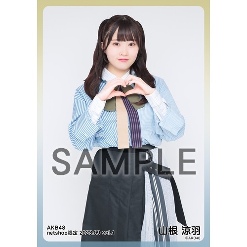 当選通知書付 AKB48 山根涼羽（ずんちゃん）直筆サイン チェキ（生写真