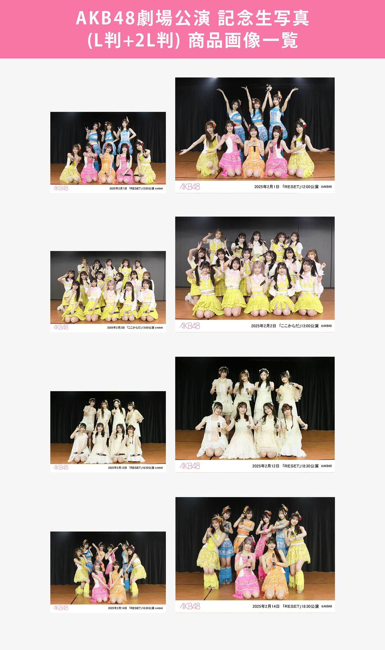 AKB48 BLT2008年3月誕生月メンバー表紙生写真 予約商品】AKB48劇場2025年2月度前半公演 記念生写真(L判+2L判