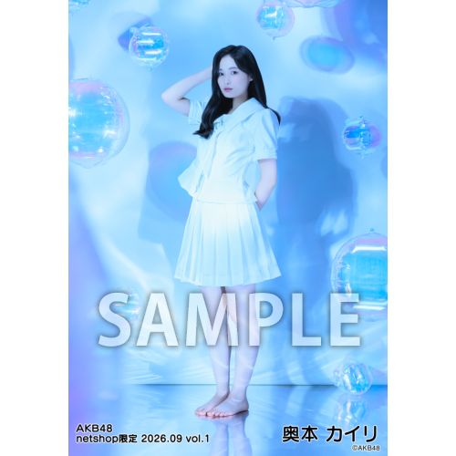 奥本カイリ AKB48 赤チェック衣装 生写真 ホログラム 奥本カイリ AKB48